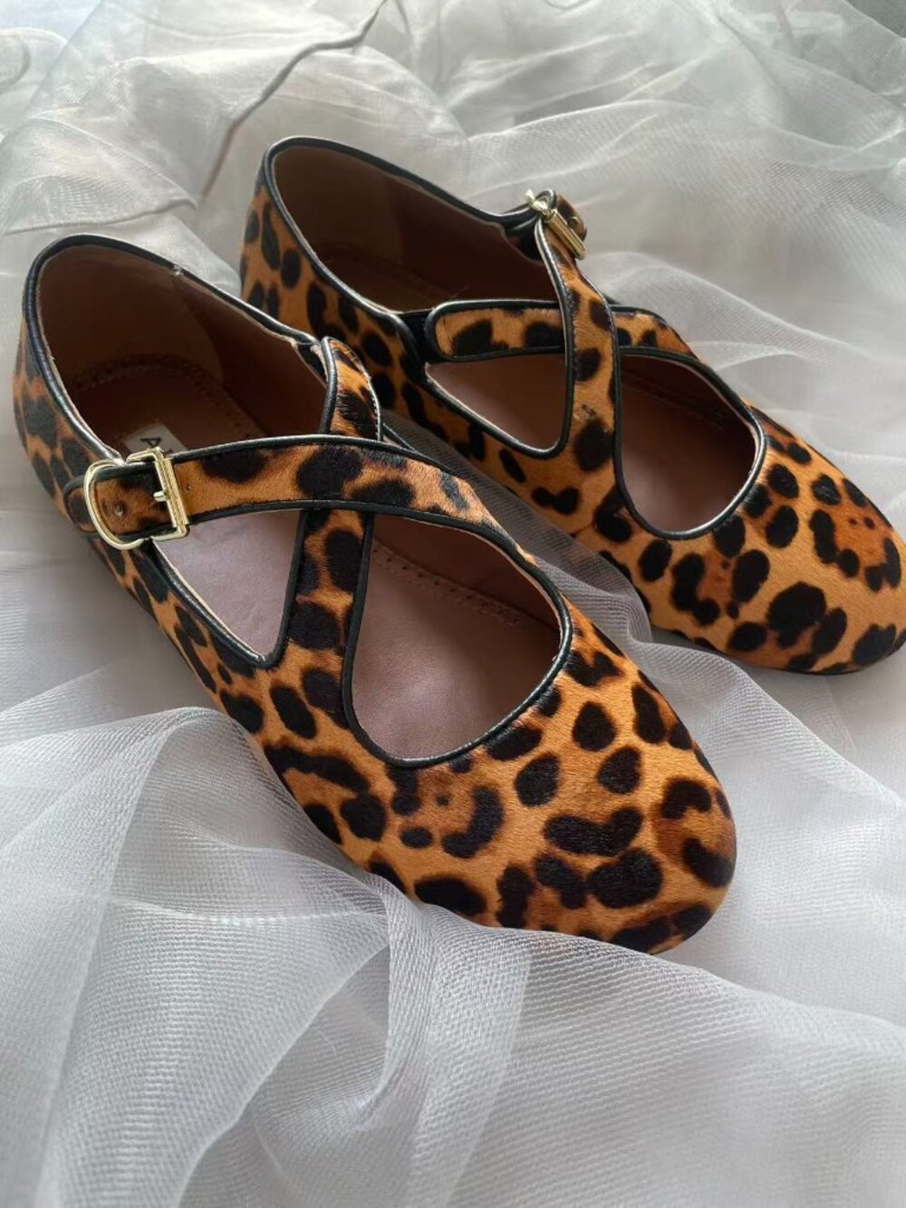 ALAÏA Leopard-Print Ballet Flats – Size 38